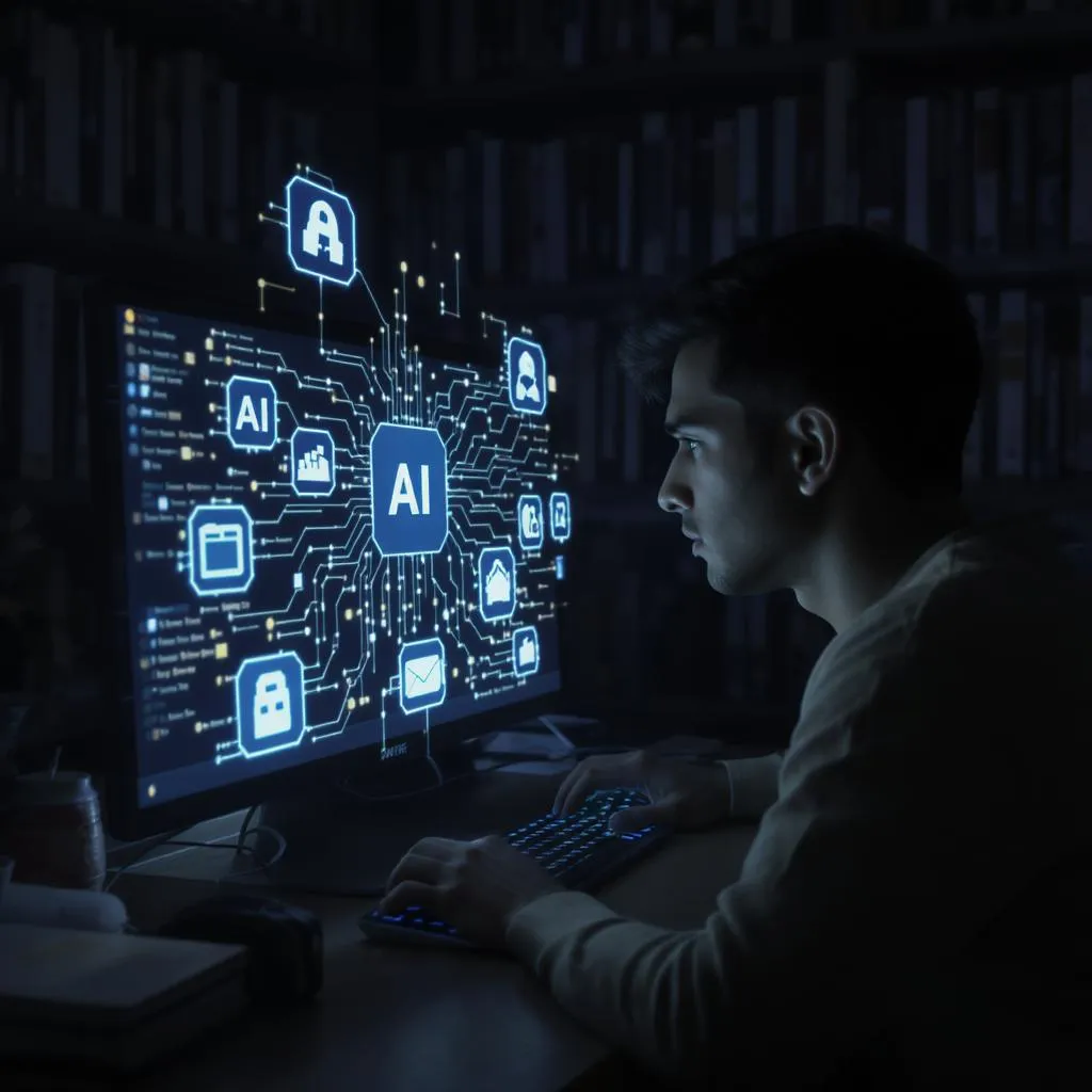 Student overwhelmed with AI-generated content in classroom during Punjabi podcast discussion