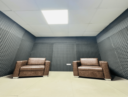 Professional Podcast Space with High-Quality Audio Equipment